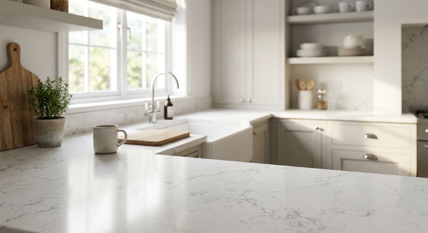 Quartz countertops for small kitchens