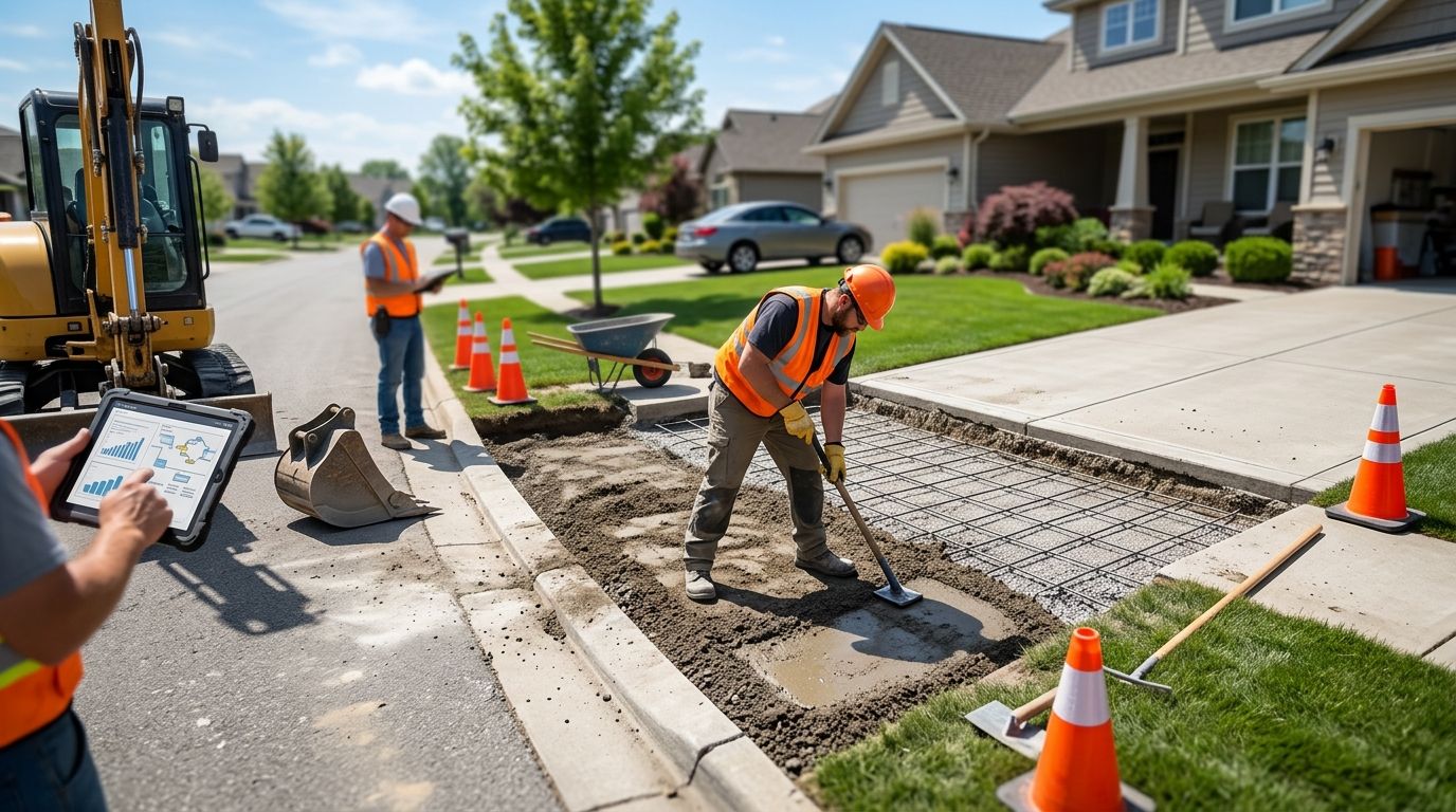 Right-of-way permit to driveway concrete repair: 2026 workflow