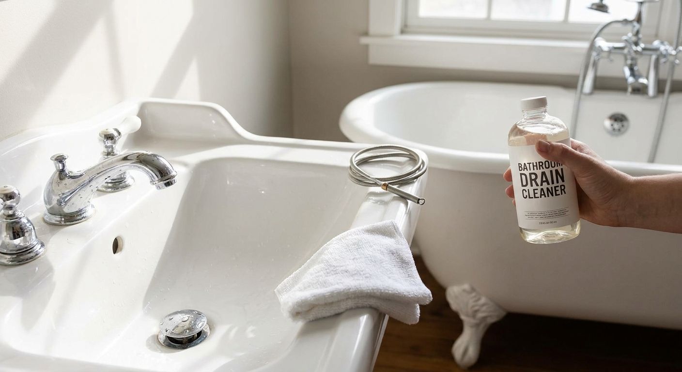 Drain cleaning for bathroom sinks and tubs