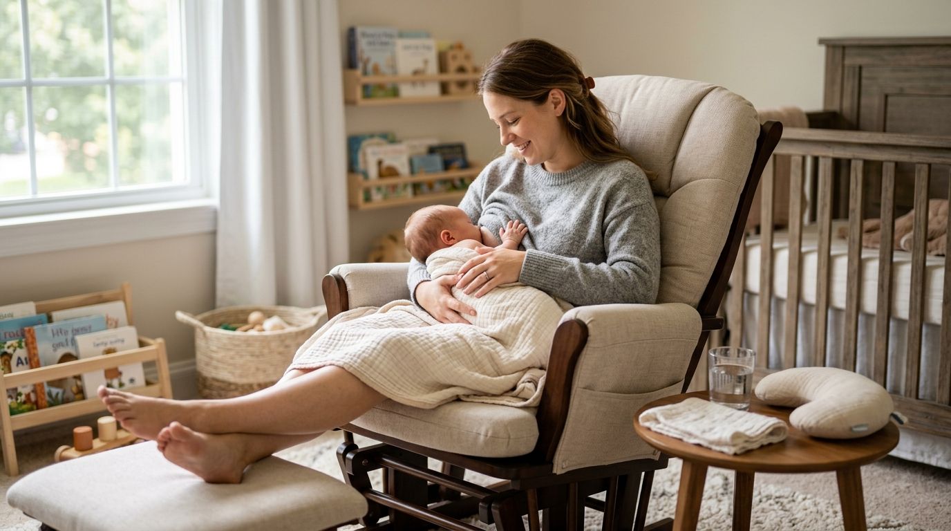 Glider rocking chairs for nursing mothers