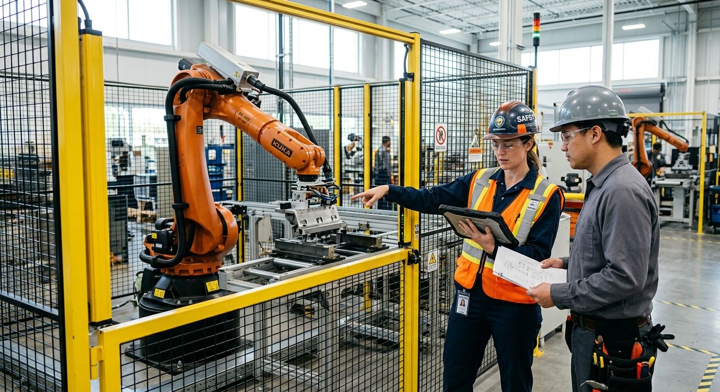 Safety staffing for industrial robotics and automation plants