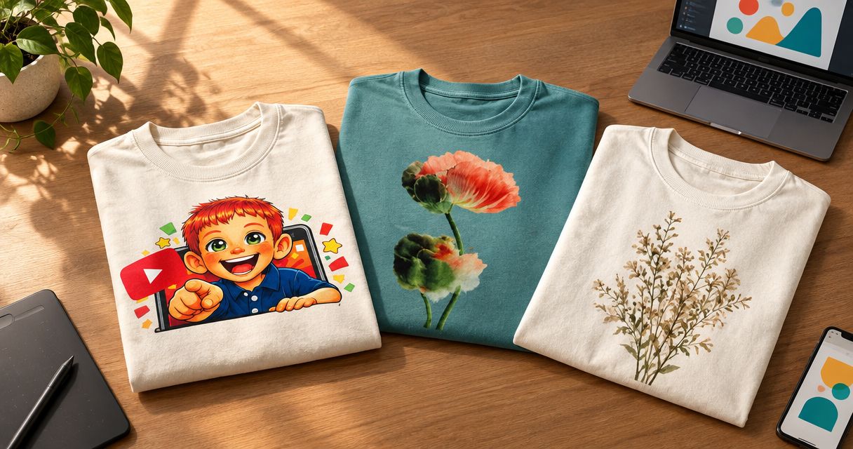 Custom heavyweight t-shirts for a creator merch drop