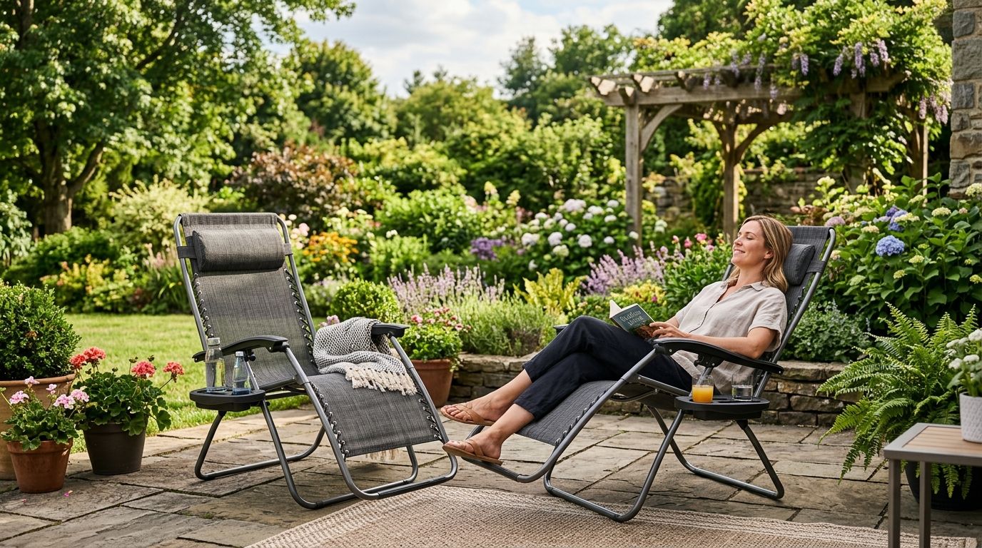 Zero gravity recliners for outdoor patios