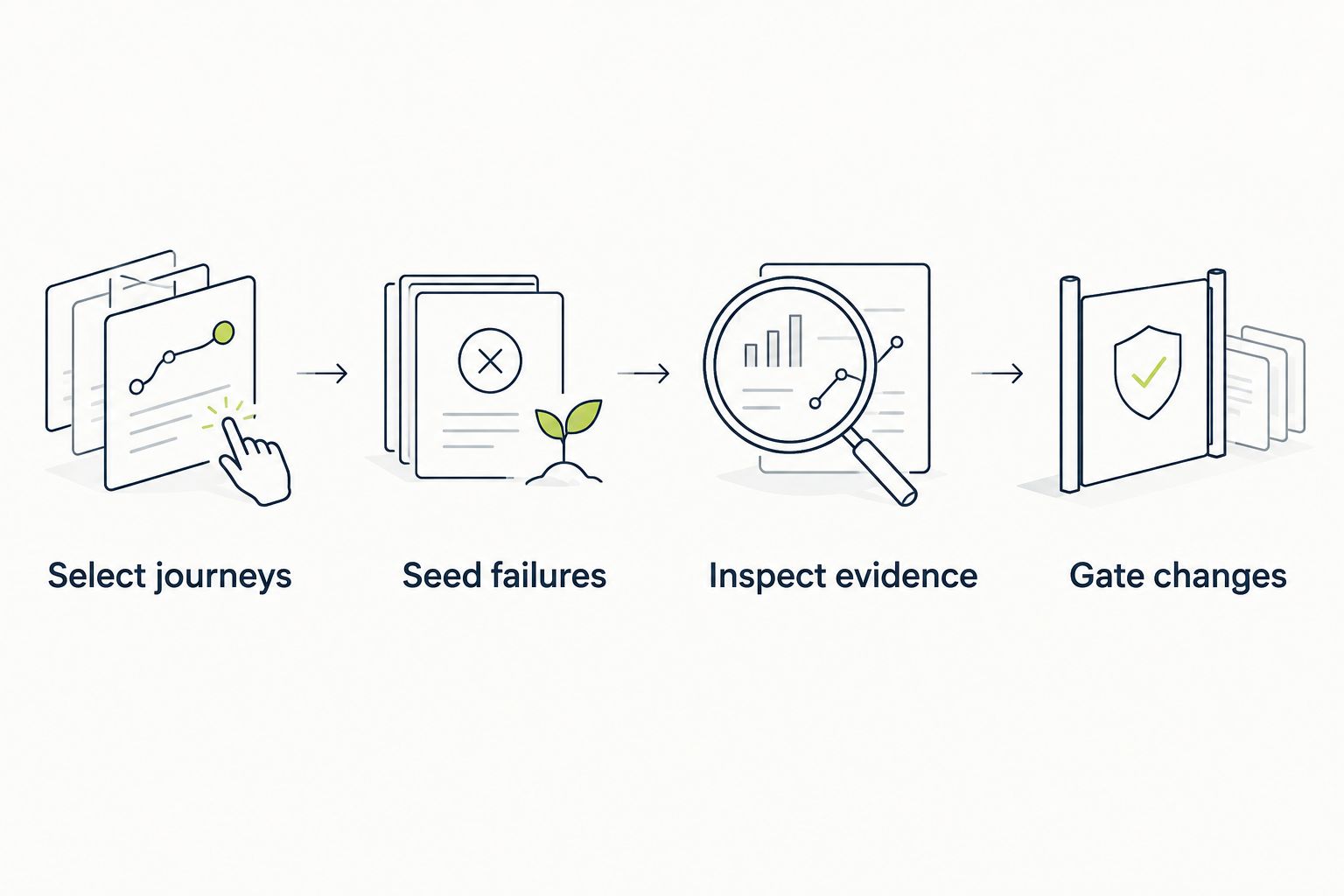Evaluation sequence from selecting journeys to gating changes