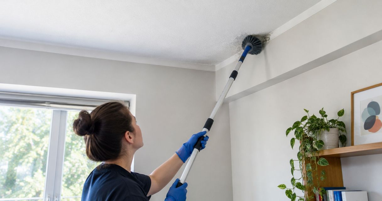 Can high dusting remove mould from ceiling cavities?