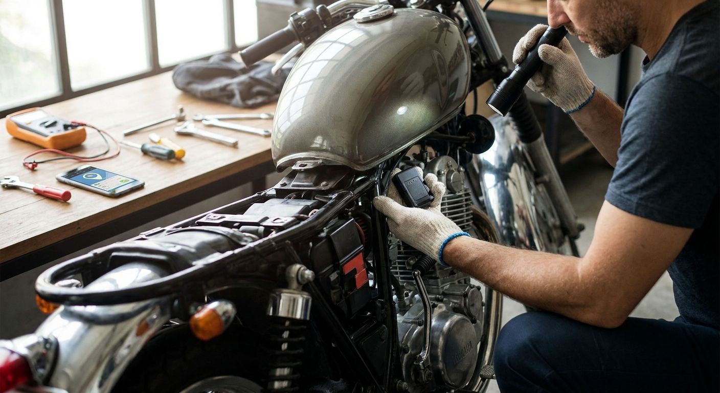 How to find a hidden GPS tracker on a motorcycle