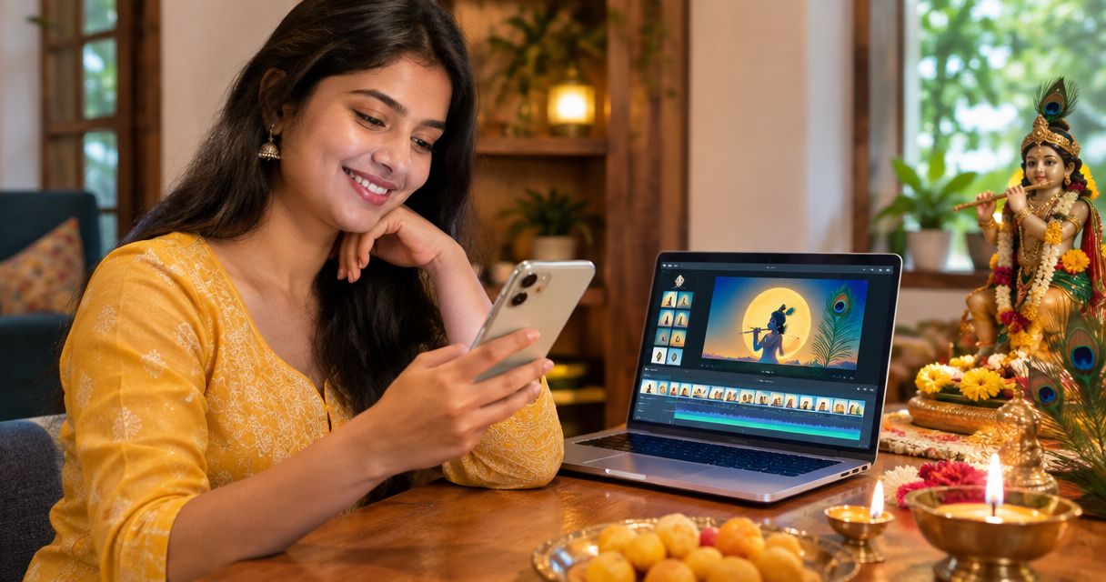 Best janmashtami wishes video maker apps in 2026