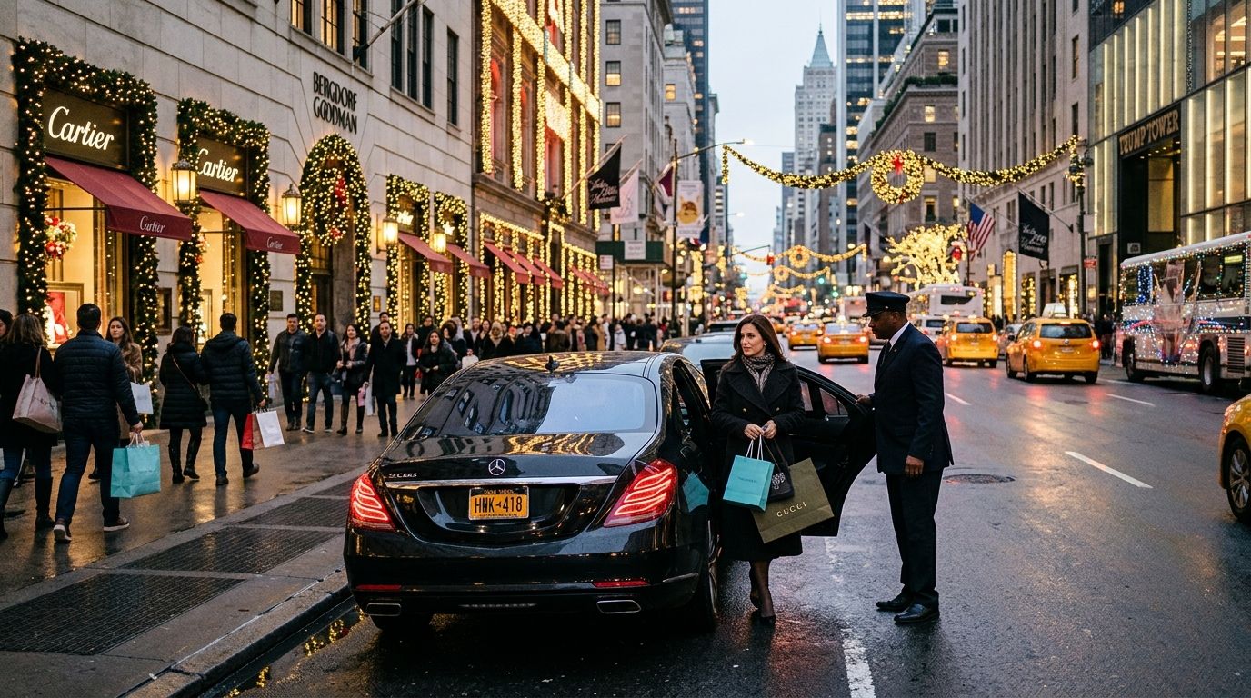 Car service for Fifth Avenue holiday shopping in NYC