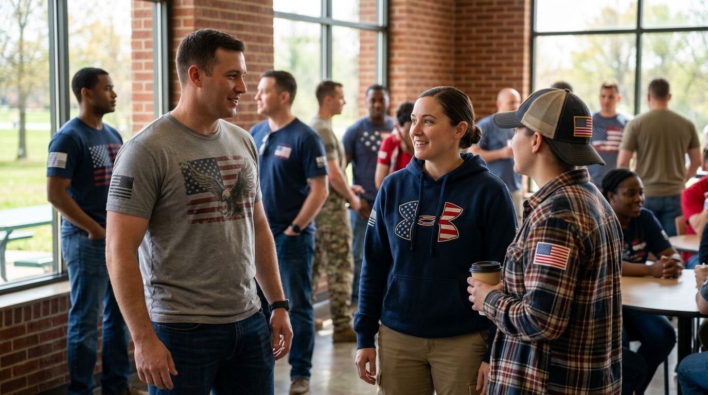 Patriotic apparel for National Guard members on drill weekends