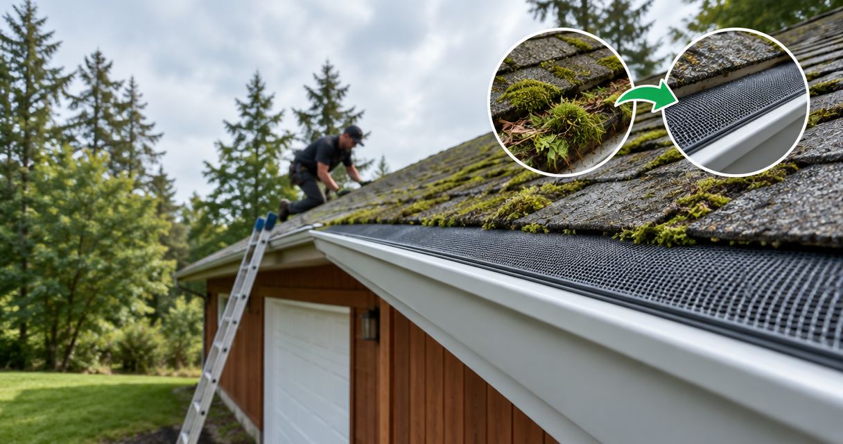 Can gutter guards prevent moss buildup on a roof?