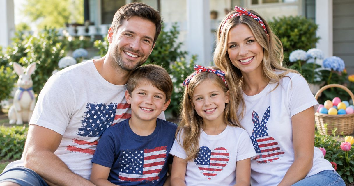 Best patriotic Easter shirts for a family photo