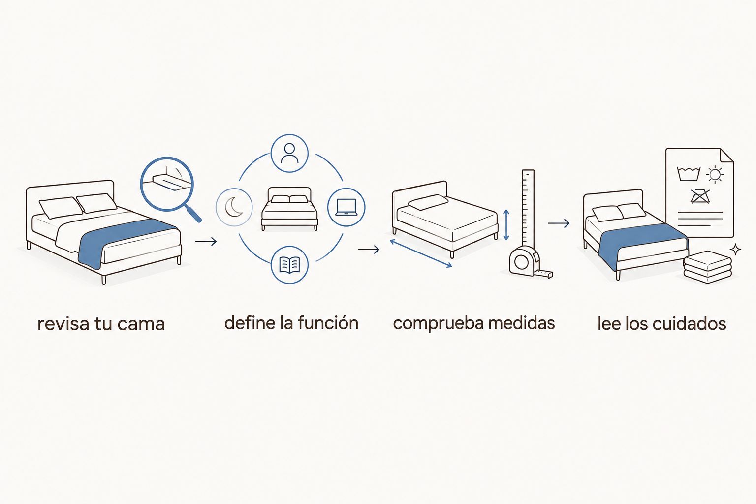 cuatro pasos para elegir ropa de cama según función, medidas y cuidados