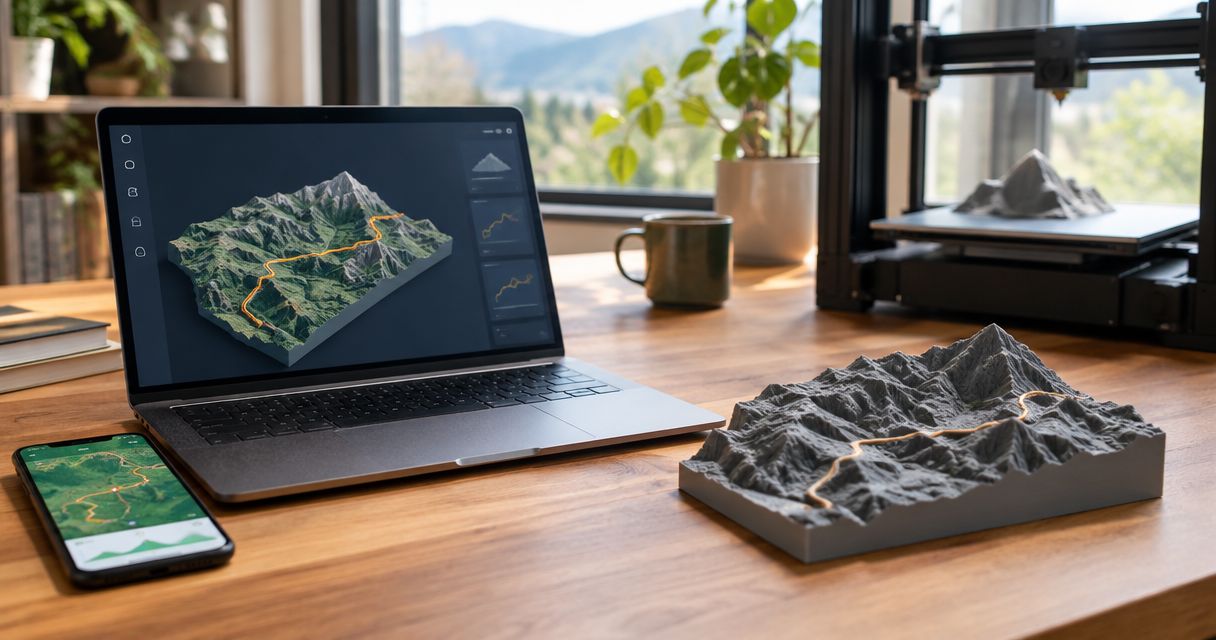 Komoot to 3D printed route sculpture: complete 2026 workflow