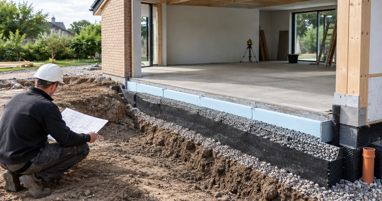 Terrændæk til nybygget tilbygning: opbygning