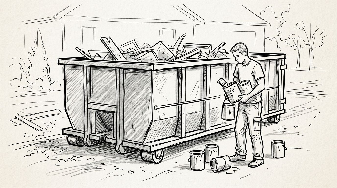 Can you put paint cans in a dumpster rental?