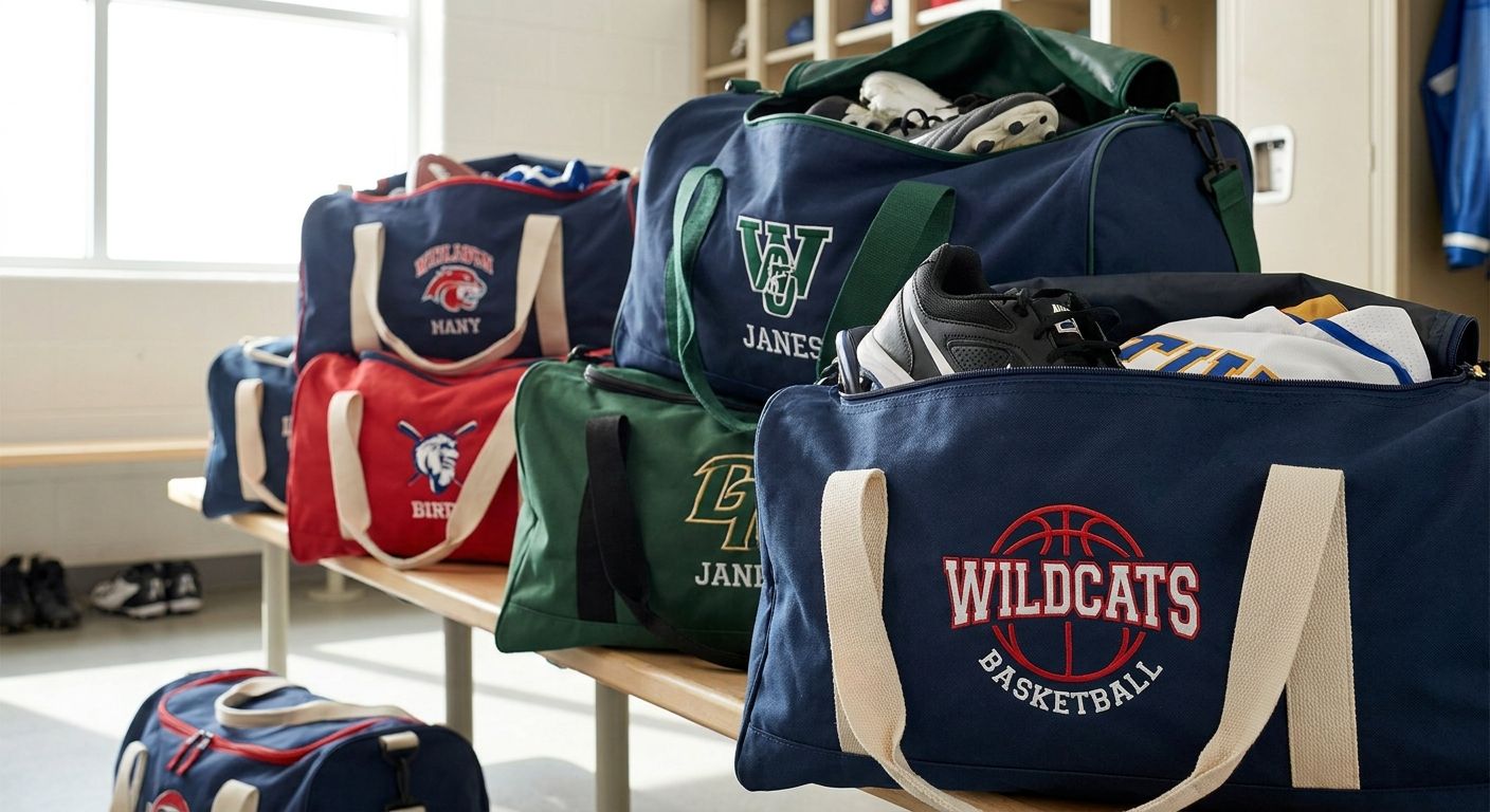 Custom duffle bags for sports teams