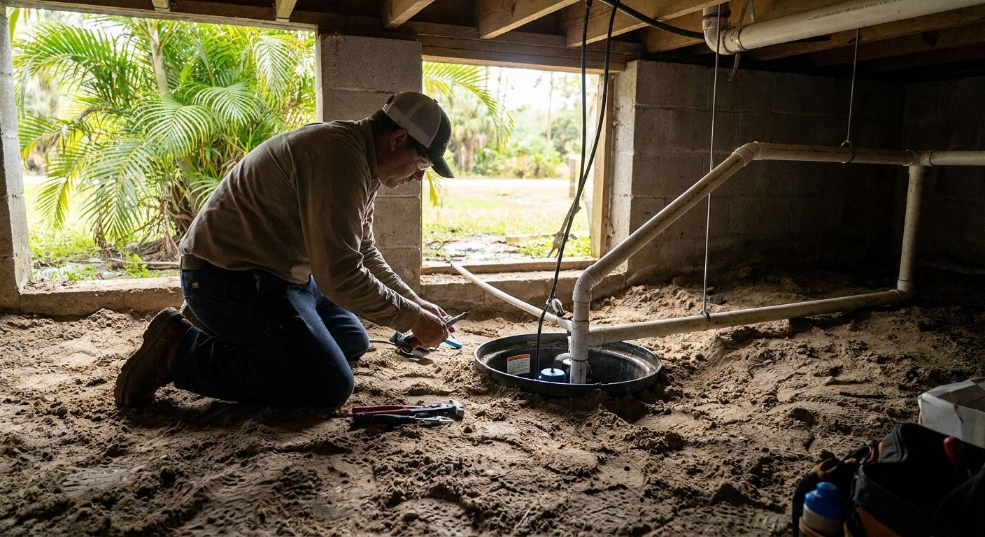 Sump pump installation for Florida homes with high water tables