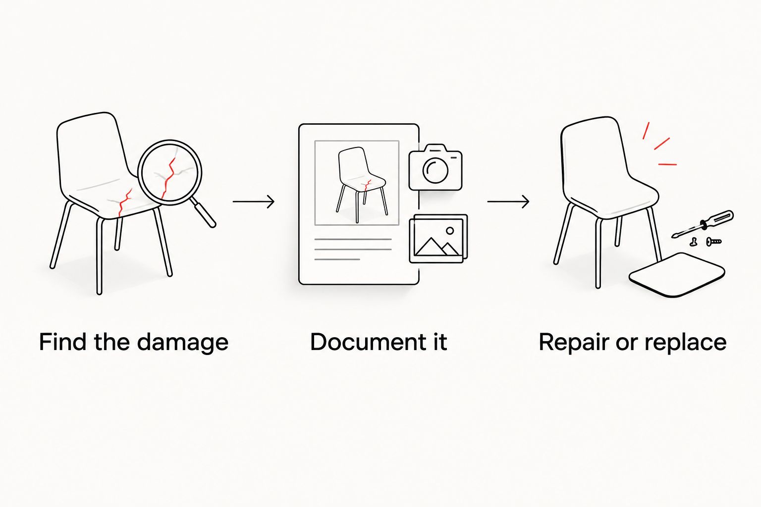 Three steps from finding roof damage to repair or replacement