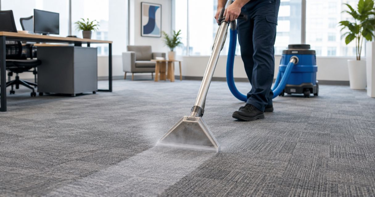 How often should commercial carpets be steam cleaned?