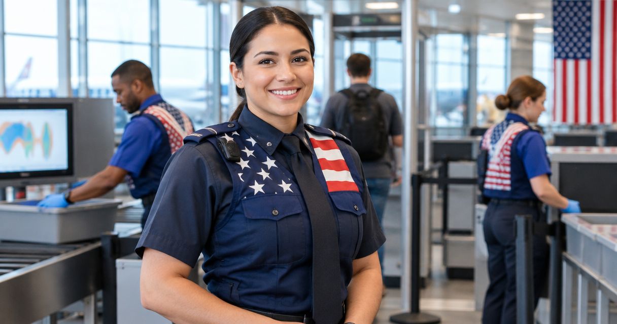 Patriotic apparel for airport TSA and transportation security staff