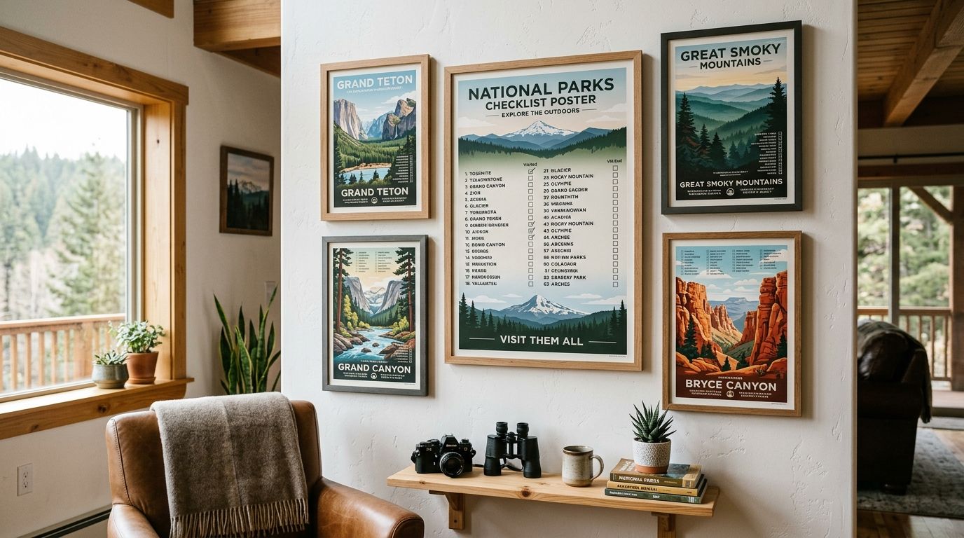 Best national park checklist posters for wall display in 2026