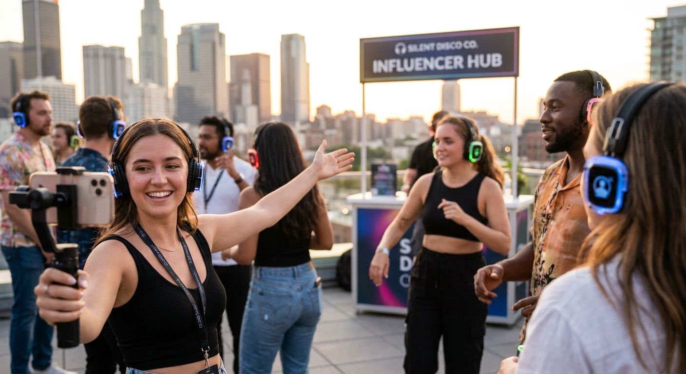 Influencer marketing for silent disco events