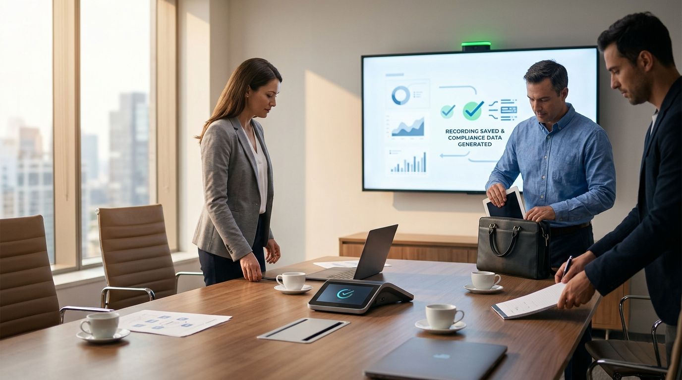 Automatically generate compliance records when meetings end