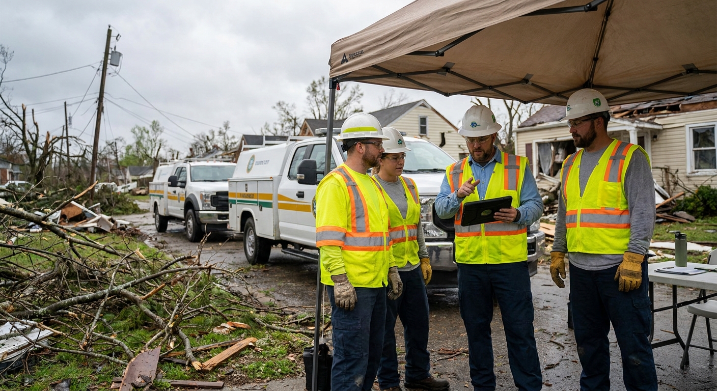 Disaster and storm recovery safety staffing