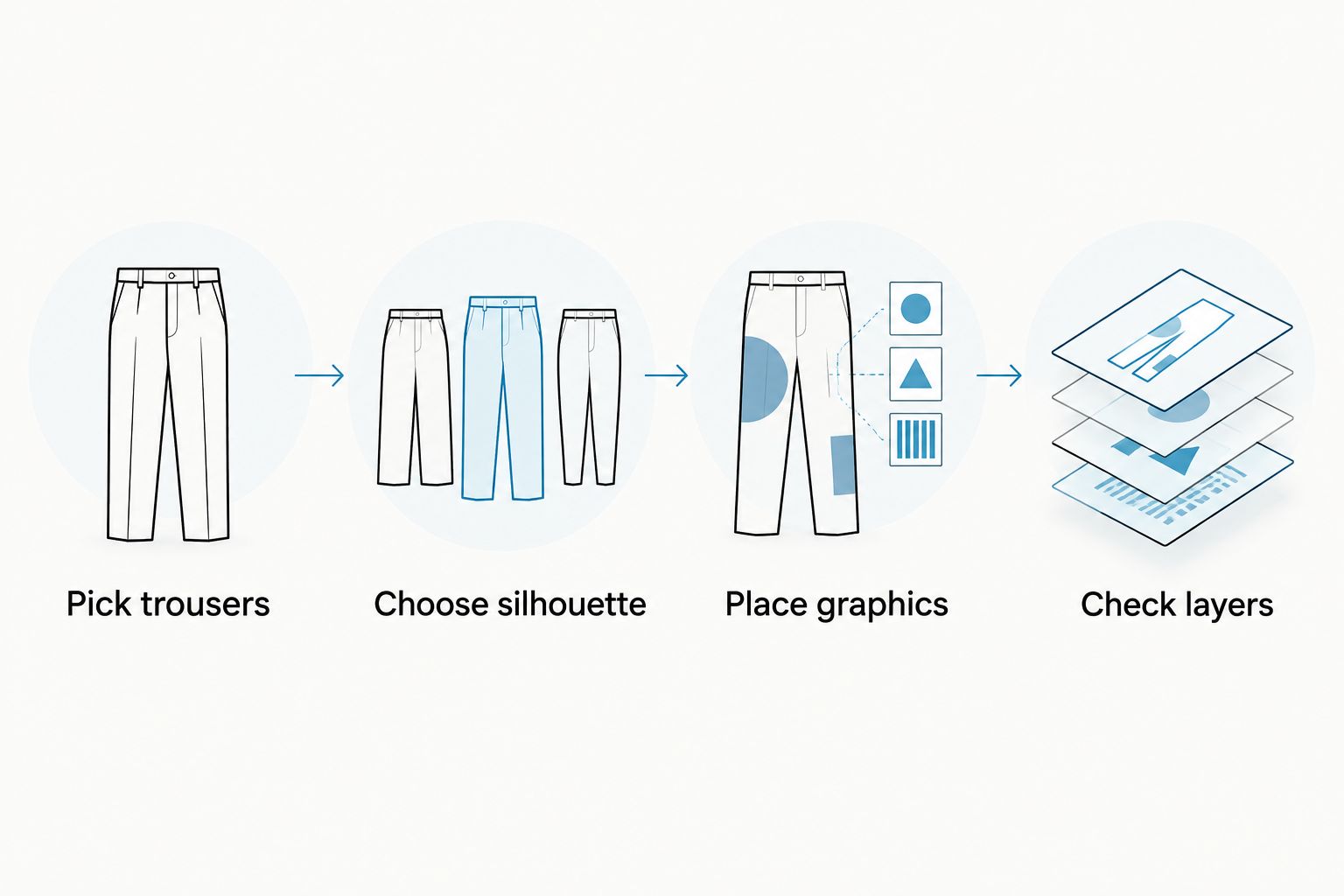 Four styling steps from choosing trousers to checking the hoodie with other layers.
