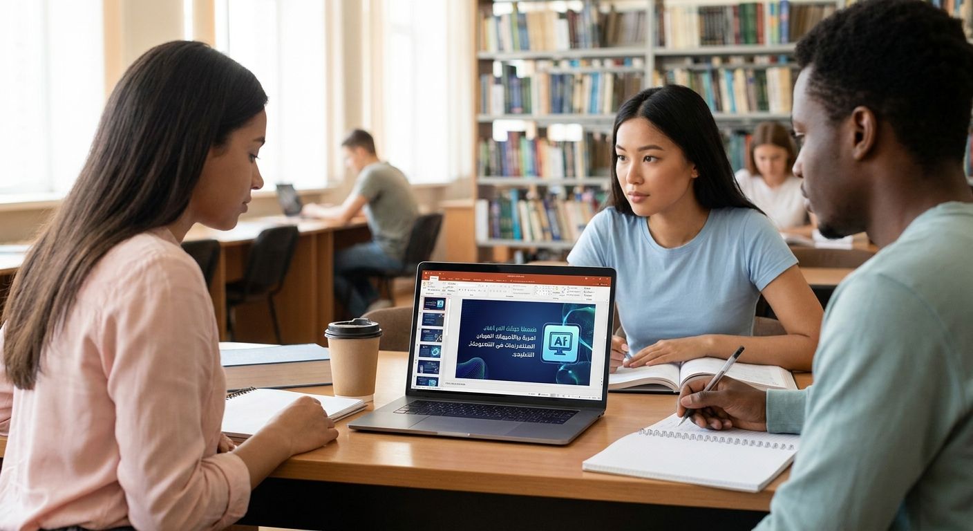 Arabic AI presentation maker for university students
