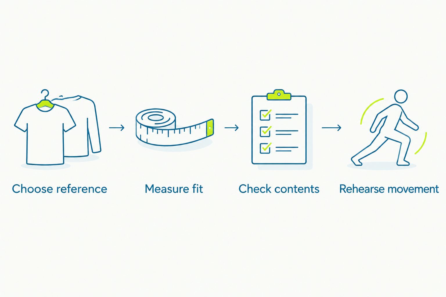 Four costume preparation steps from choosing a reference to rehearsing movement