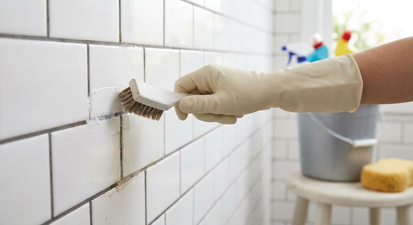 How to clean bathroom grout before your cleaner arrives