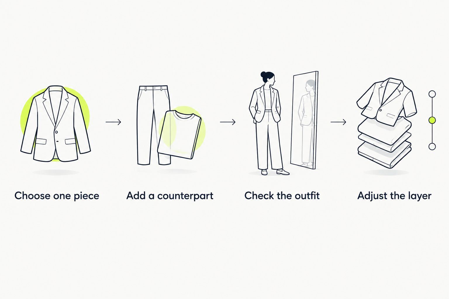 Four steps for wearing one piece of a matching gym set with everyday clothes