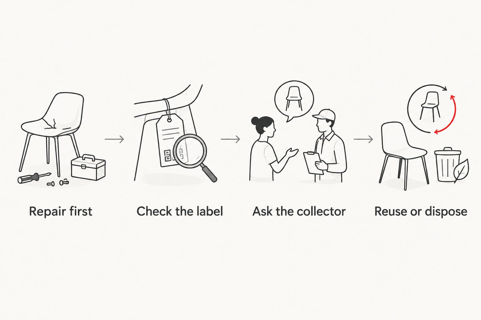 A decision sequence for repairing, identifying and disposing of old wool socks