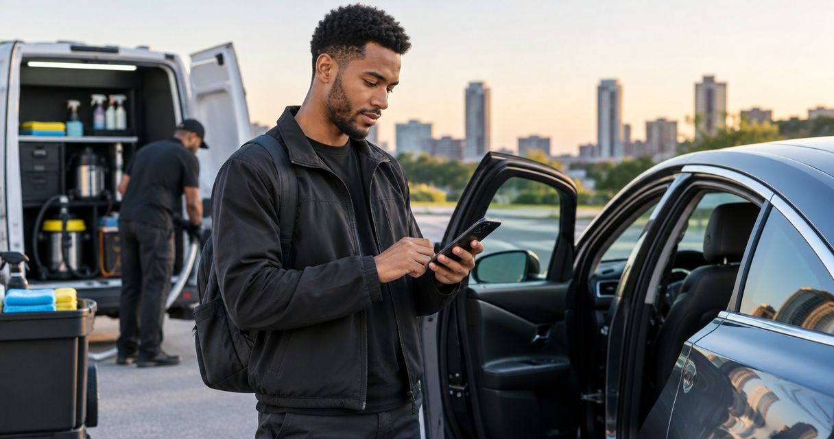 How to book mobile detailing between rideshare driving shifts