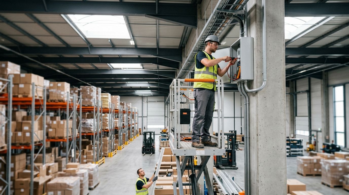 Commercial electrician services for warehouses