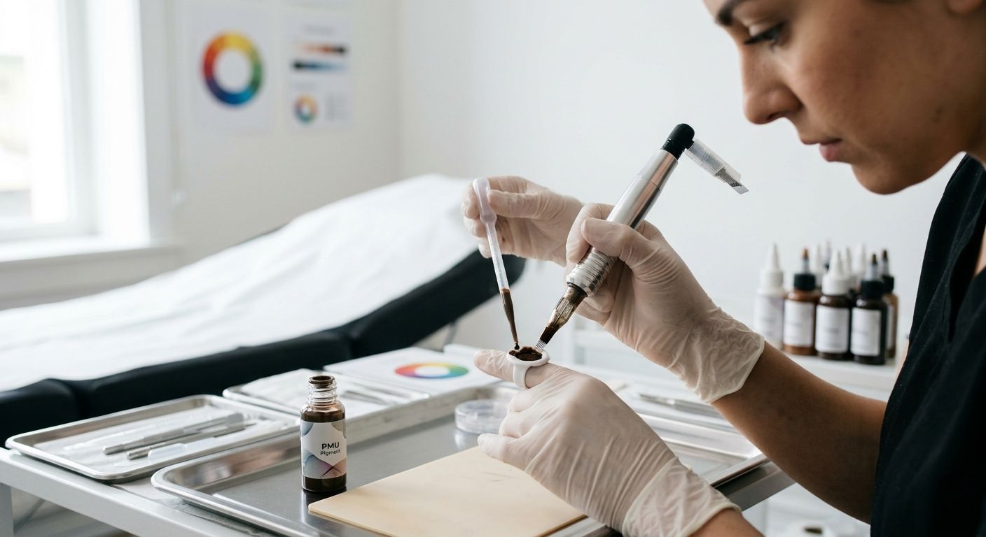 How to connect PMU pigments to a microblading tool