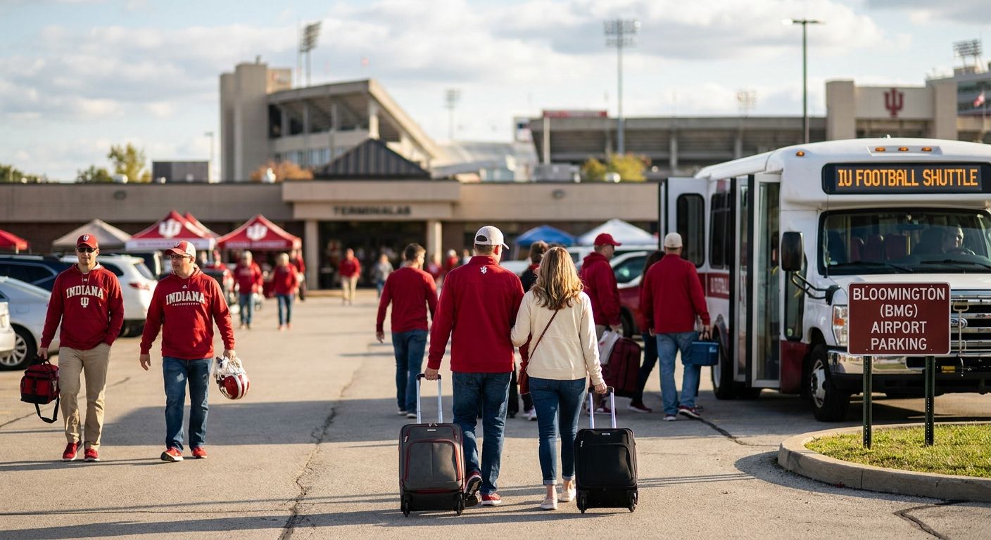 Parking for IU football fans flying into Bloomington airport