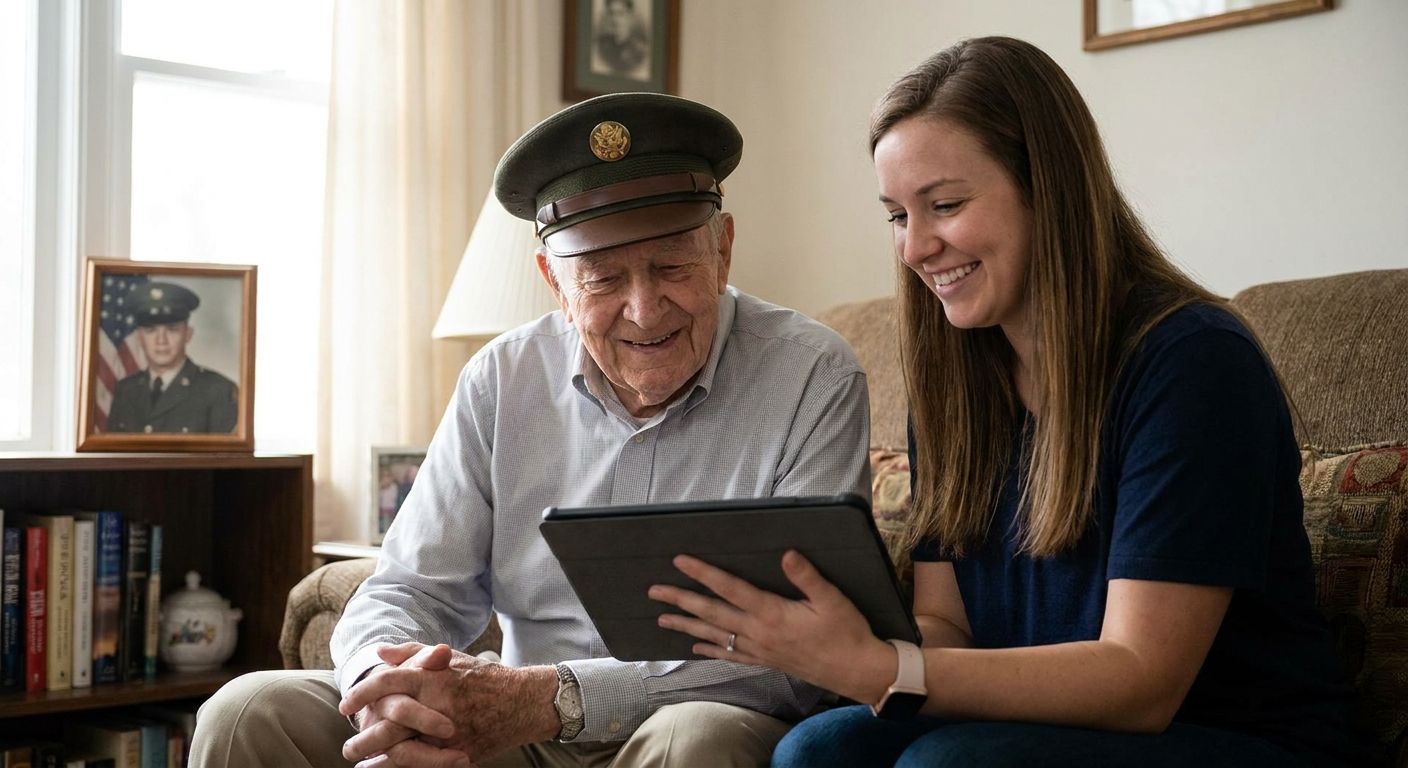 Check-in service for elderly veterans living independently