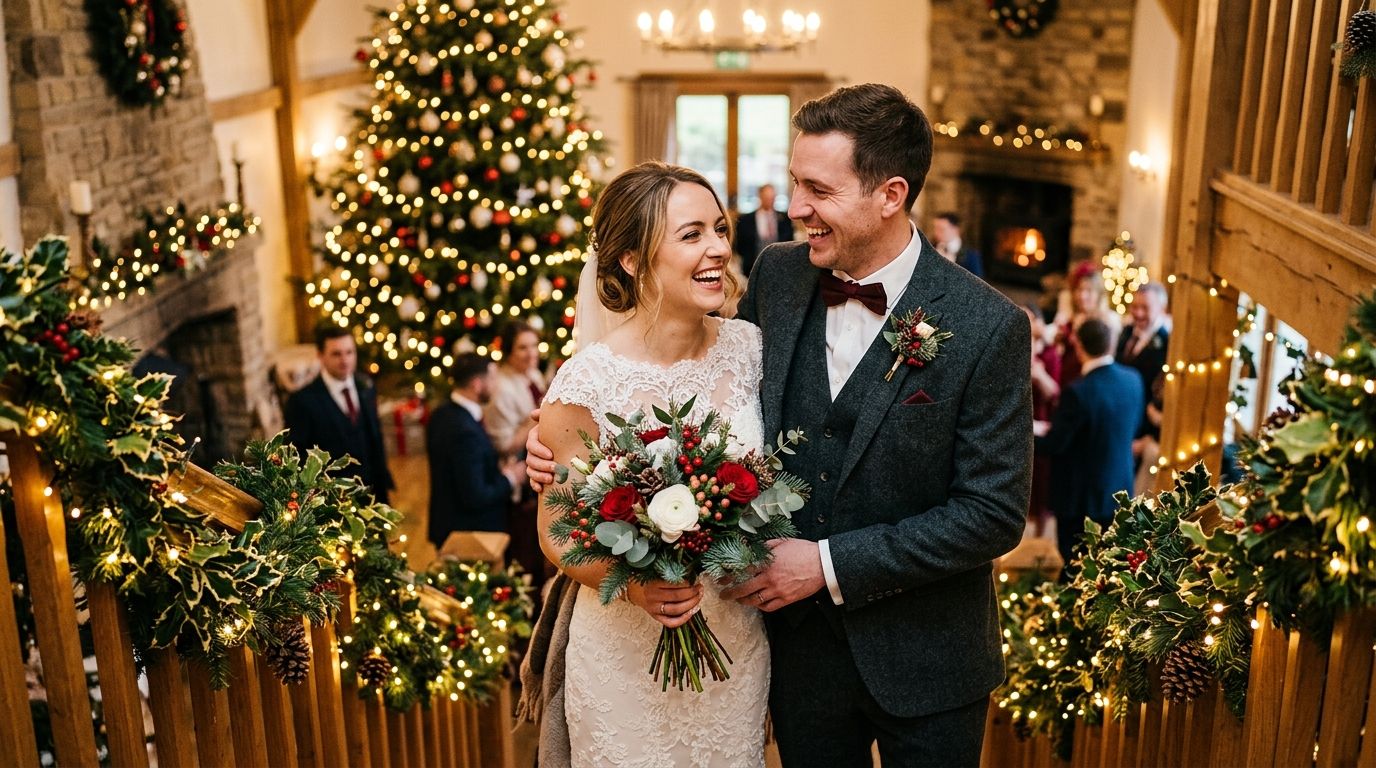 Wedding photography for Christmas season weddings
