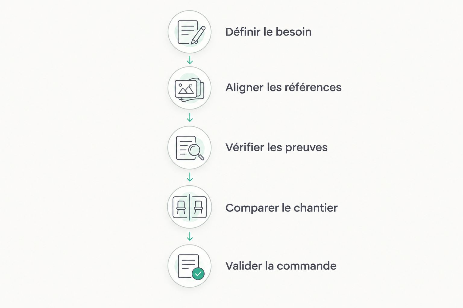 Étapes pour comparer deux offres de panneaux bois et vérifier leurs justificatifs.