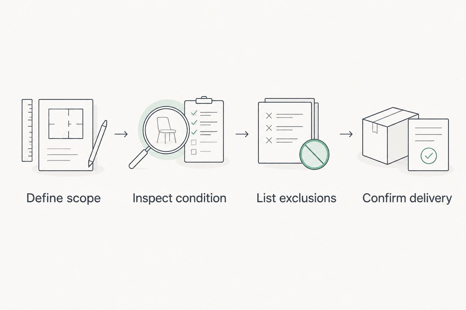Purchase planning sequence from defining the rig scope to confirming delivery