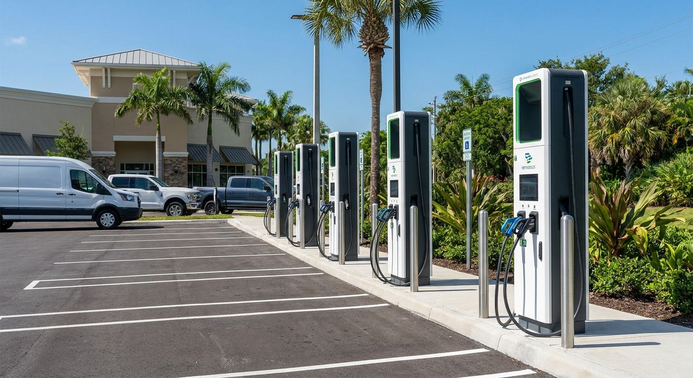 Commercial EV charging installation for Treasure Coast