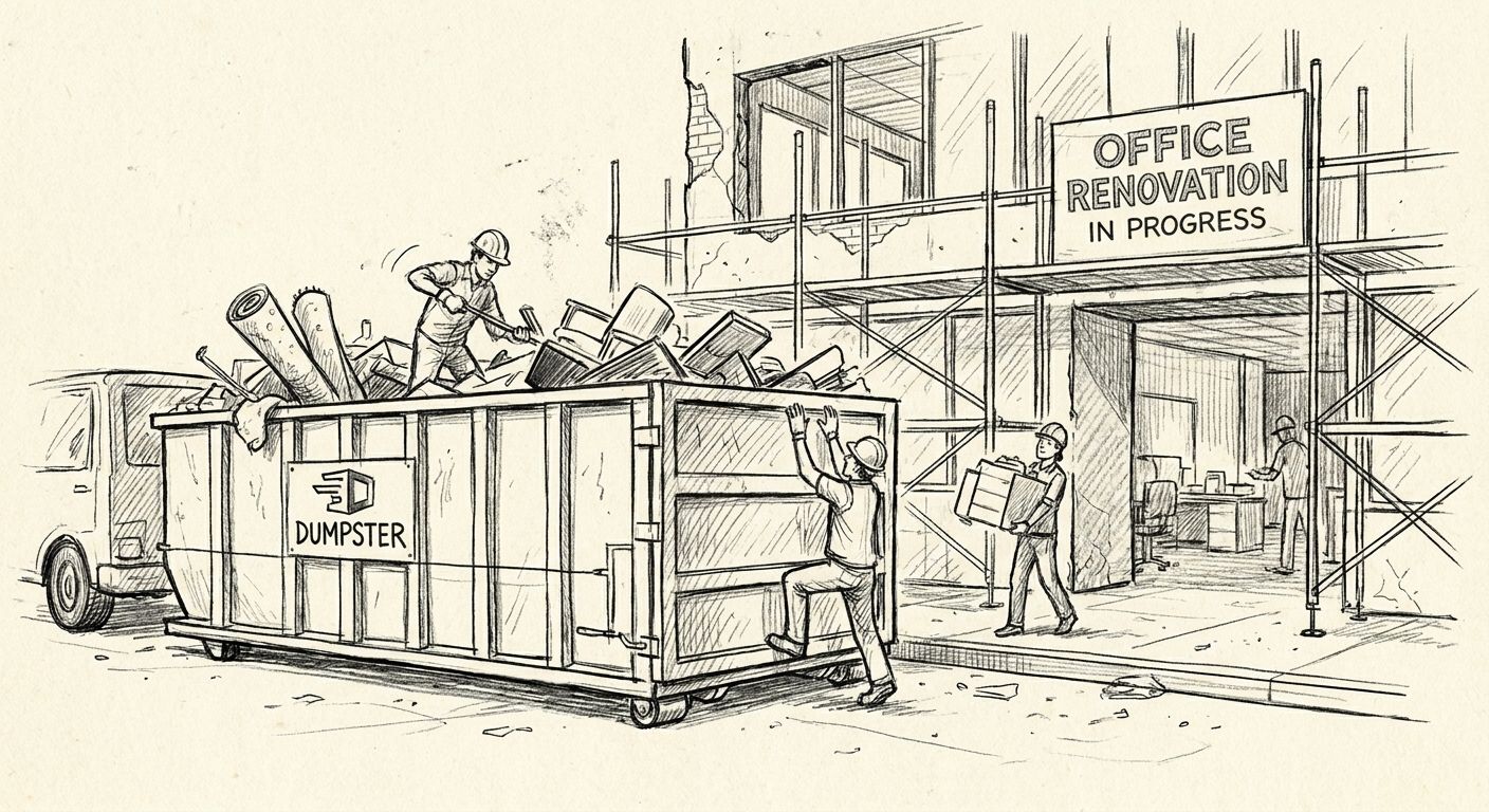 Best dumpster rental for office renovation projects