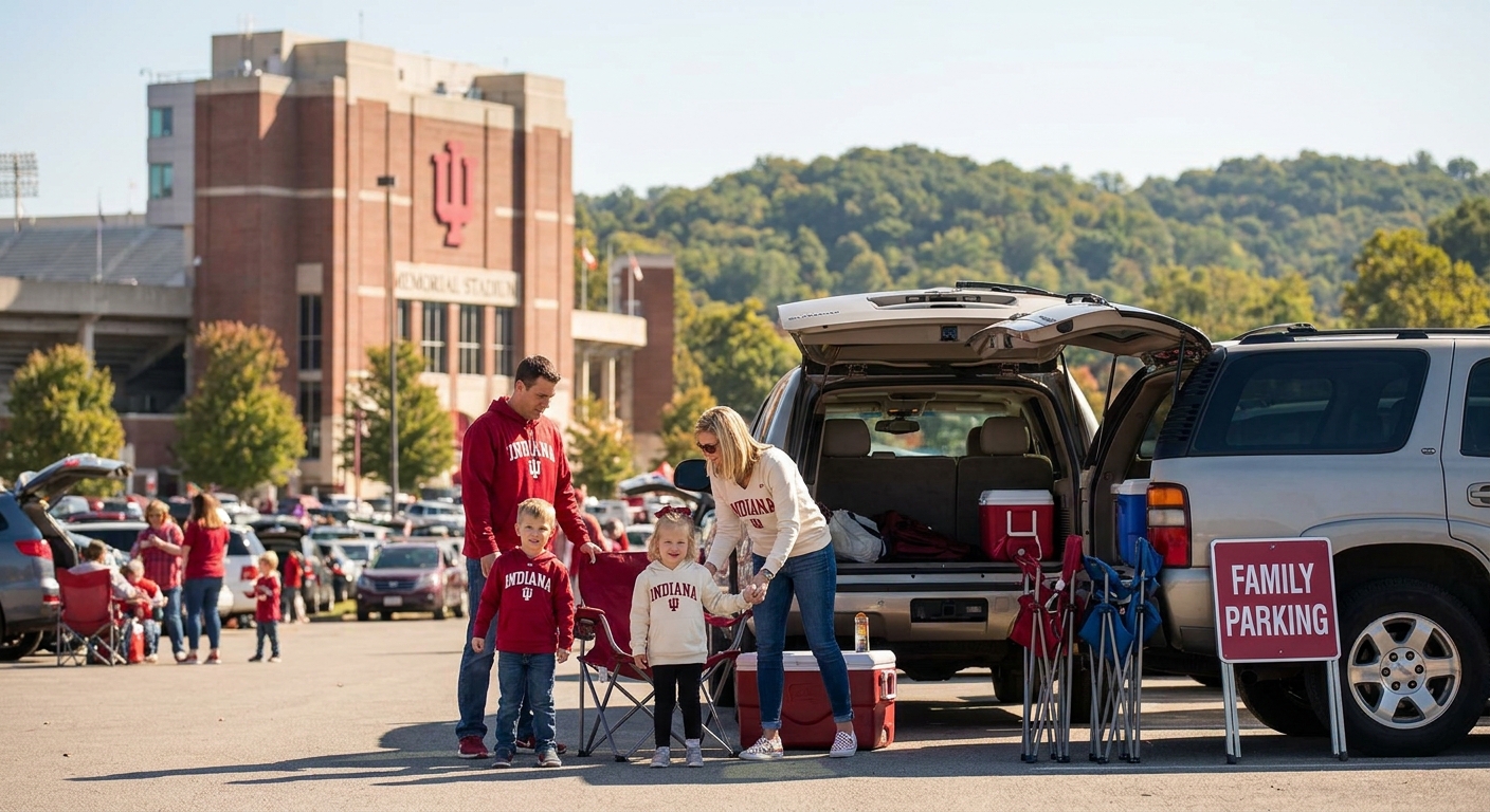 Parking for families attending IU football games