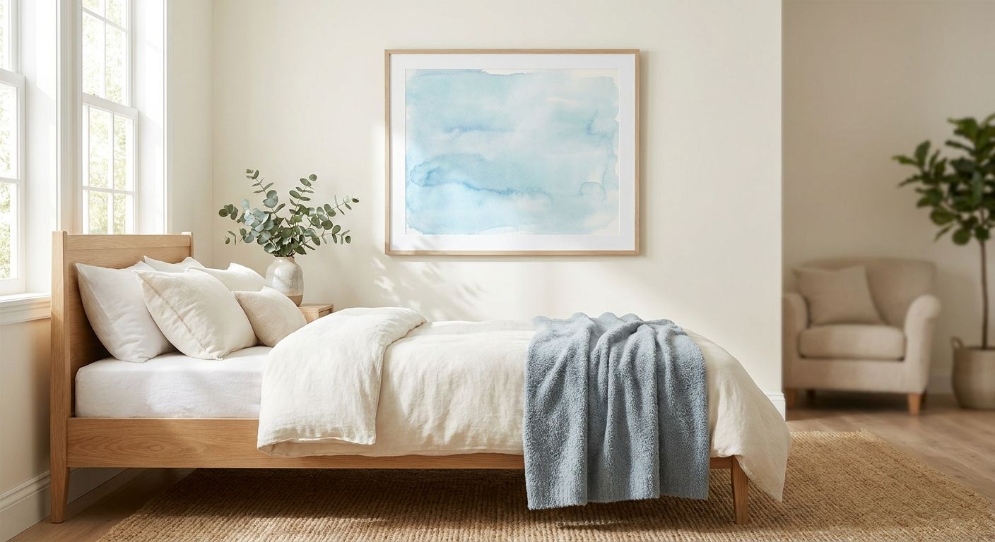 Best pastel blue wall art for calming bedrooms
