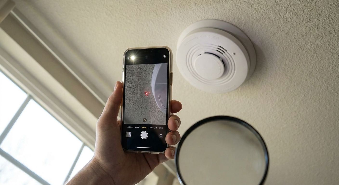 How to find a hidden camera in a smoke detector