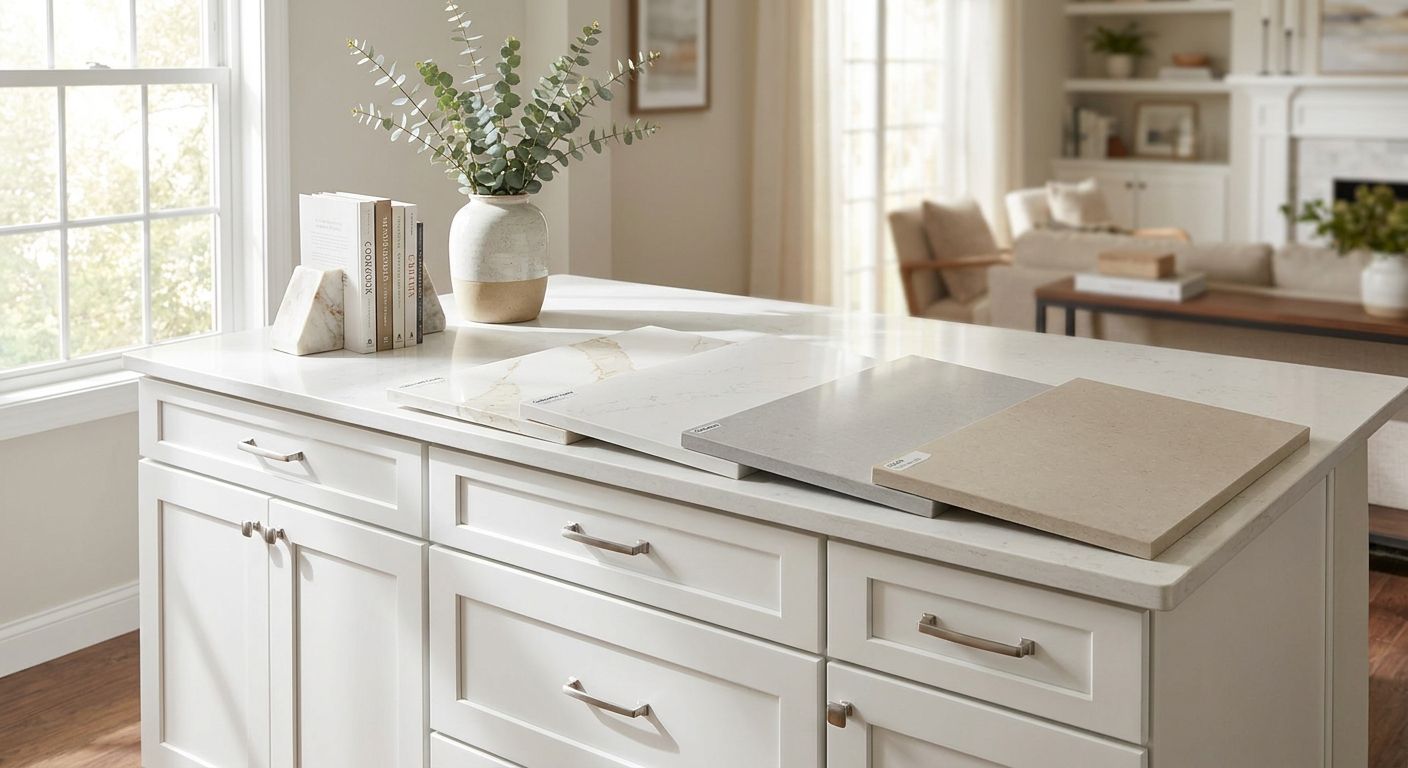 Best quartz colors for white kitchen cabinets
