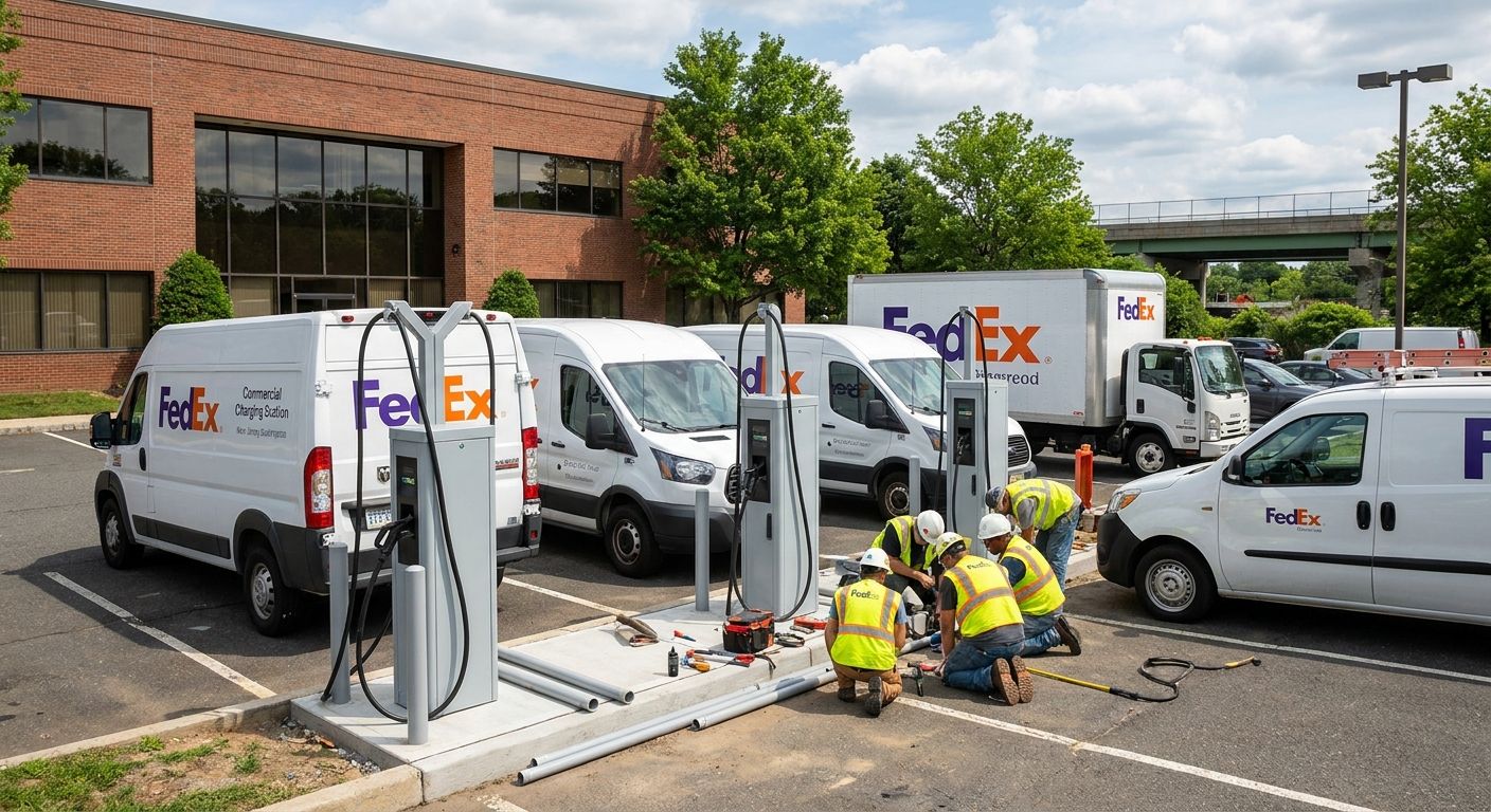 EV charger installation for NJ business fleets