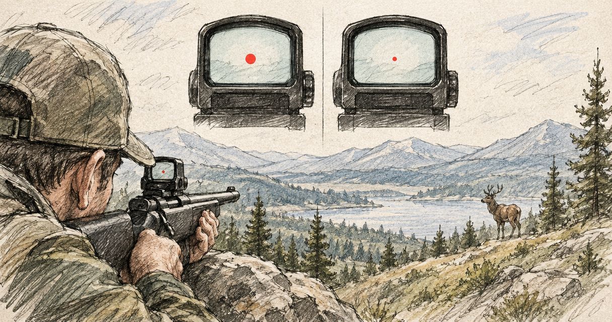 Is a 1 MOA or 2 MOA red dot better for hunting?